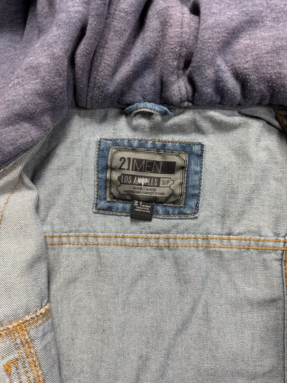 21men Blue Denim Hooded Vest